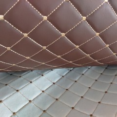Thick PU Leather Fabric Embroidery Sponge Quilted Car Decorate Roof DIY Material