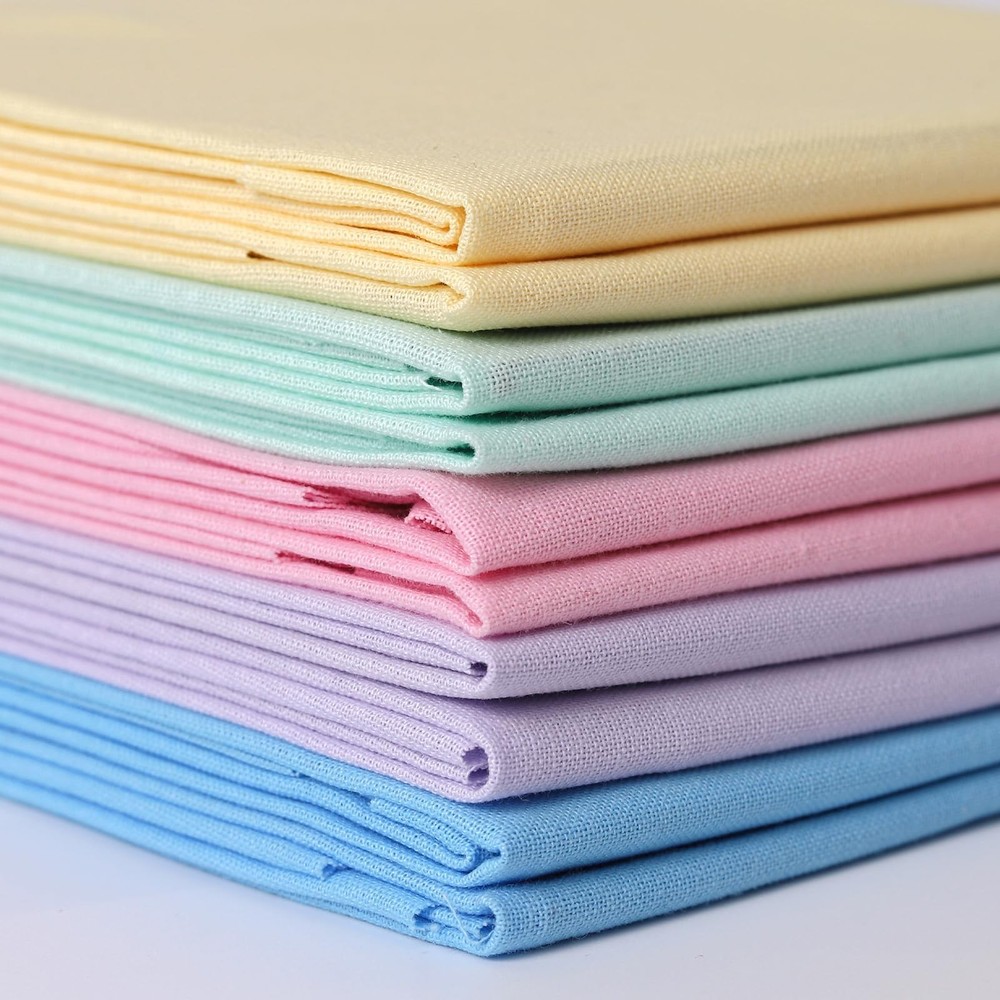 10 PCS 18×21 Inch Cotton Precut Quilting Fabric Bundle Solid Color DIY Craft