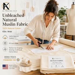 AK TRADING CO. Muslin Fabric/Textile Unbleached – Draping Fabric – Natural 10