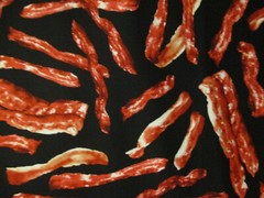 Bacon Strips Meat Bacon Snacks Food Cotton Fabric FQ