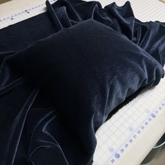 Fabric By The Yard Midnight Blue Mohair Velvet Lustrous Sheen 51” See Descriptio