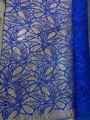 Julie ROYAL BLUE Polyester Filament Pattern with Sequins on Mesh Lace Fabric by