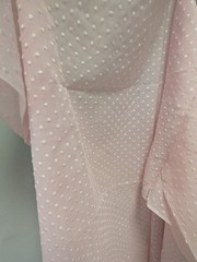 Pink Swiss Dot Fabric Panel 44×88 White Flocked Dots Sheer Sewing Craft