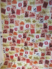 TOP DRAWER STAMPS FROM AROUND THE WORLD TAN MULTI RARE SZ 1Y16″X42″ NEW