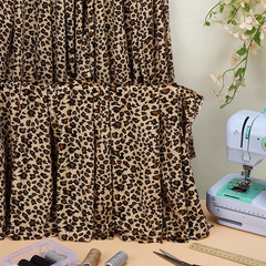 FINFERINSPIRE 2.1Yard Leopard Print Velboa Fabric 66.9Inch Wide Chocolate Polyes