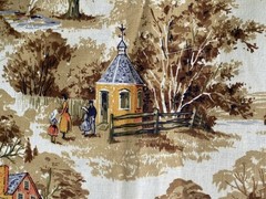 Vintage House N Home Virginia Country Home Fabric Piece Fall Gold Brown 96×28.5”