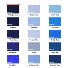 Midnight Blue 100% Pure Mulberry Silk Fabric by the Yard