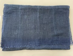 Antique Japanese BORO Indigo Kaya Mosquito Net Fabric Faded Distressed Blue 74″