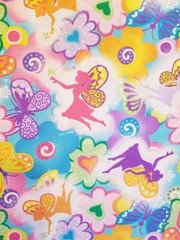 BTY Pixie Garden Fairys Butterflies Hearts Flowers New Cotton Fabric