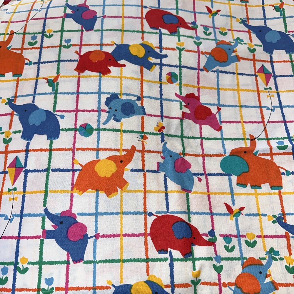 Cotton Fabric Fun Zone Hoffman California 4yds x 45″ Nursery Elephants