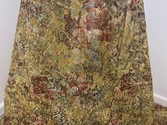 1.5 Yard Green Yellow Red Sequins Embroidery Lace Fabric 50” Width