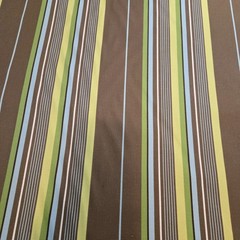 Kaufman Fabric 60″ x 5+ yards Soil & Stain Resistant Blue Brown Green Stripe y2k