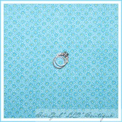 BonEful Fabric FQ Cotton Quilt Aqua Blue Spring Flower Calico Stripe Tiny Dot US
