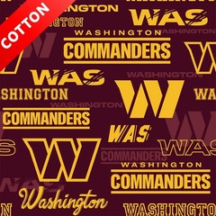 Washington Commanders NFL Cotton Fabric – 58″ Wide – Sold by The Yard & Bolt