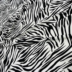 Black & White Animal Print Zebra Stretch Spandex Fabric 60″ by Yard for Swimwear
