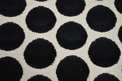Buttons Black 1.75 inch Cut Velvet Polka Dots on White Regal Upholstery Fabric