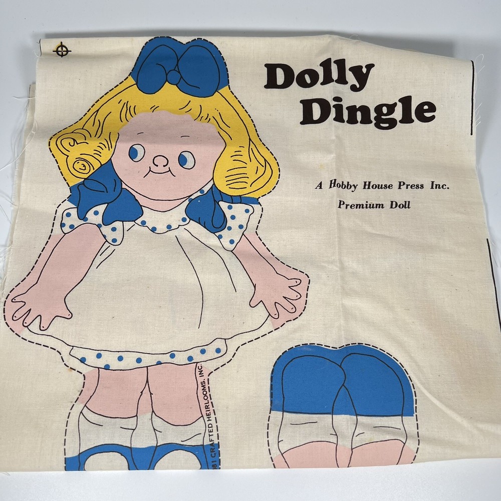 Dolly Dingle Cut Out & Sew Fabric Doll Crafted Heirlooms Limited Production 1981