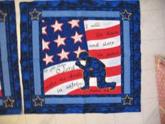 * 2 pillow top FABRIC PANEL PATRIOTIC 18 X 17″ SQUARE Psalm 91:11 & Psalm 4:8