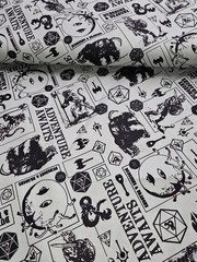 Dungeons And Dragons Monsters Gray By the Yard Lisc. Camelot Cotton print