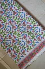 Hand Block Print Fabric 100%Cotton 3 Yard NO TARRIF CHARGES 100%✅ ZK_109