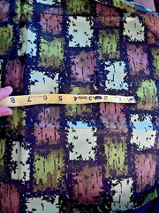 VTG `70s FUNKY Colorful Geometric Silky Synthetic 44″ X 23 Remnant