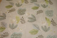 4.75 Yds Lee Jofa Fabric Ventana Leaf Embroidered Linen Upholstery Pillows 171″