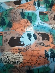 1 Yard National Park Fabric, Montana Gallatin Forest, Grand Teton Jackson, 42″