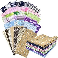 42Pcs 10″x10″ Quilting Cotton Fabric Squares Sheets Pre-Cut Multi-Color Design
