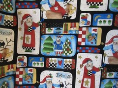 Alma Lynn FOR HI-FASHION FABRICS Santa Squares Metallic Gold VTG 19978 1YX43