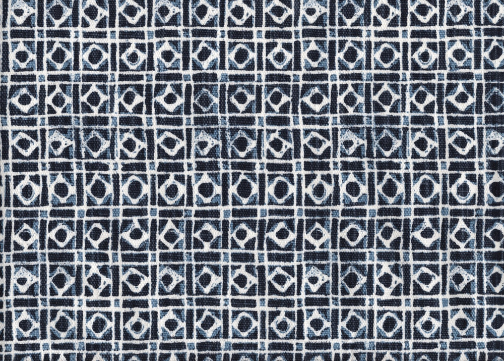 6 Yds Lacefield Fabric Geos Marine Drapery Upholstery