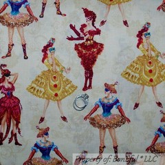 BonEful Fabric FQ Cotton Quilt Gold Mardi Gras Feather Flower Girl L VTF HTF OOP