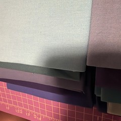 Set Of 10 Cotton Quilt Fabric Fat Quarters Blue Green Solid Modern Teal