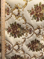 BEIGE GOLD Multicolor Floral Upholstery Drapery Brocade Fabric (54 in.) Sold BTY