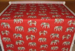 Jaipur Indian Elephant Rosso 100% Cotton Curtain Upholstery Cushion Blind Fabric