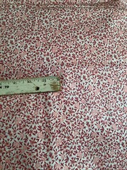 VTG Tiny Pink & Mauve Floral On White Cotton blend Fabric -3 yds x 44”