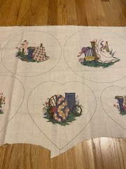 Cottage Core Country Fair Craft Panel Band Box Lid Or Pillow Or Appliqué Panels