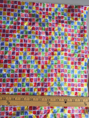 MULTI CHECKS PANNE VELVET KNIT FABRIC 2 WAY STRETCH 15X58 INCHES