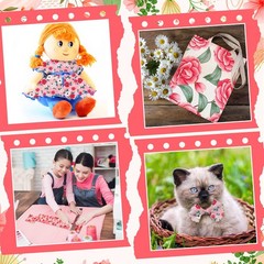 60 PCS Pink Floral Jelly Cotton Fabric Roll 2.5×40 Inch Sewing Quilting Craft