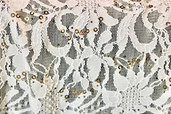 EMBROIDERED FLORAL LACE FABRIC WITH BEAD SPARKLE SOFT WHITE 56″ WIDE BY THE YARD