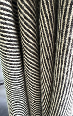 Vintage Diagonal Stripe Wool‑Mohair blend Knit  charcoal  Ivory 58″ 4 Yards. 25″