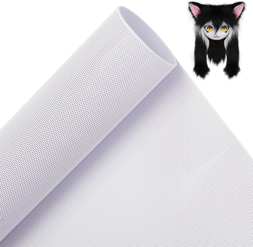 Fursuit Eye Mesh, 39X11.8Inch White PVC Mesh Net 0.2Mm Thick Waterproof Printabl