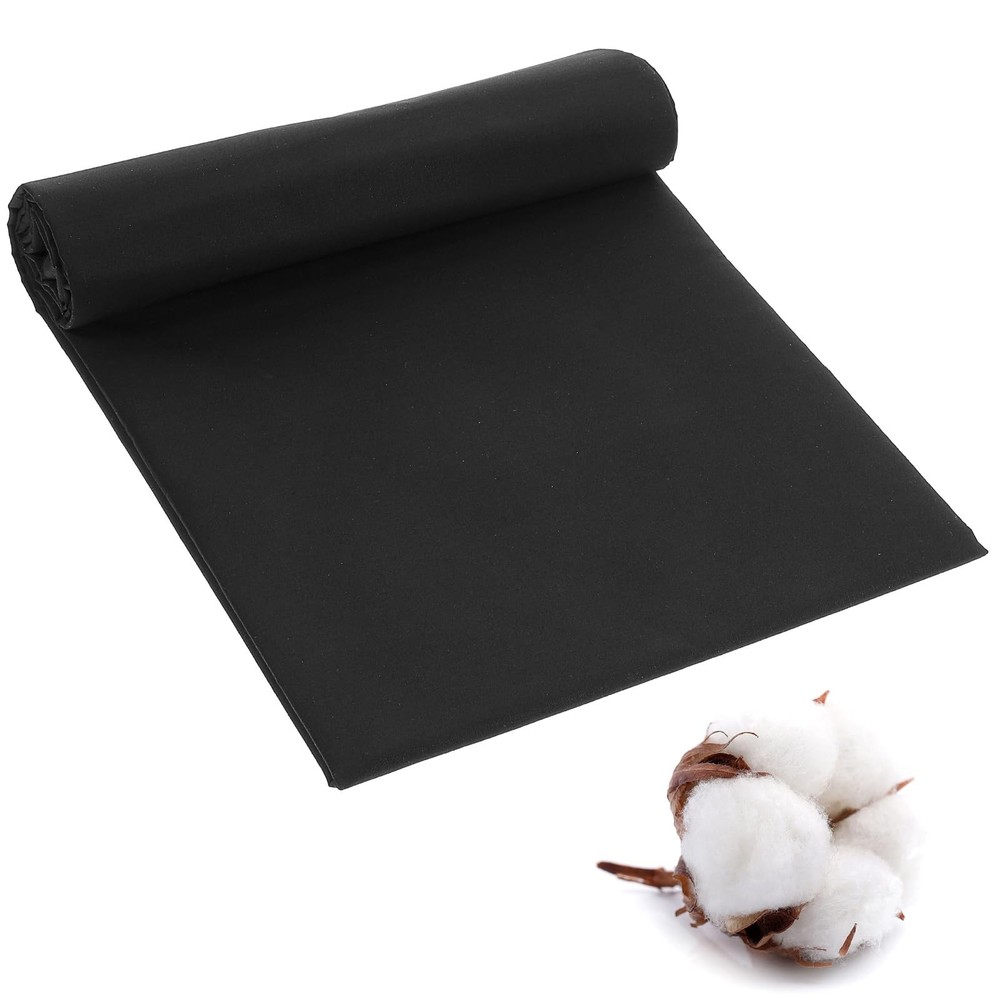 10 Yards Black Cotton Fabric by the Yard Fabrics,59 Inches Wide Medium Weight…