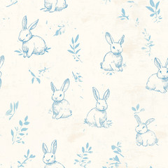 Threadart Exclusive 5 Fat Quarter Bundle Set – White and Blue 100% Cotton Fabric