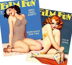 Set of TWO 5×7 Vintage Film Fun Pin-Ups Fabric Blocks – Buy 2, Get 1 FREE!