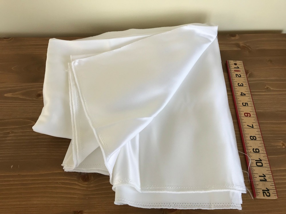 Bright White Heavy Satin Fabric Formal Dress Sewing Remnant 149cm x 2m SEE VIDEO