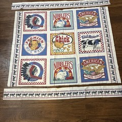 Vintage Fabric FEED SACK LABELS 9 Panels 45” X 37” Country