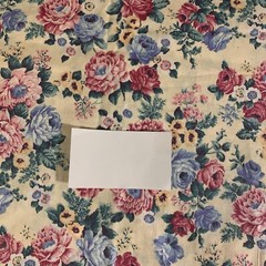 Vintage Floral Fabric By Peter Pan Pink Mauve Blue Yellow Flowers On Cream 2 Yds