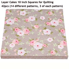 Hanjunzhao 42Pcs 10″ Layer Cake Fabric – layer cake fabric squares, Coffee