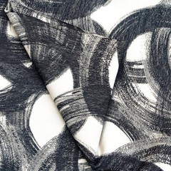 Midnight Circles Fabric By The Yard, Jacquard Weave Fabric, Upholstery