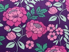 Fabric Cotton Purple Flower 42”x 35” By Jo Ann 211